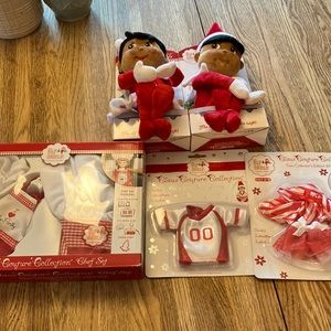 Elf on the shelf accessory kits, and 2 elf on the shelf plushy Palls